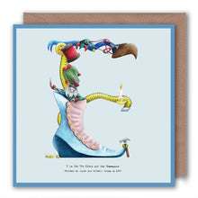Load image into Gallery viewer, name-card-birthday-card-personalised-letter-e

