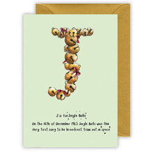 Load image into Gallery viewer, letter j personalised christmas card
