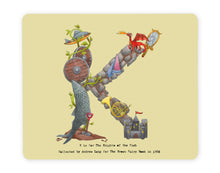 Load image into Gallery viewer, letter k personalised placemat gift idea for kids
