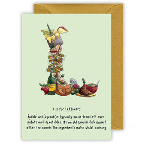 letter l personalised christmas card