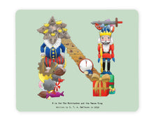 Load image into Gallery viewer, letter n alphabet placemat based on the fairy tale the nutcracker 
