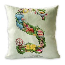 Load image into Gallery viewer, letter s is for sleeping beauty alphabet cushion gift idea for girls
