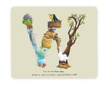 Load image into Gallery viewer, letter w alphabet placemat personalised dining gift idea for kids

