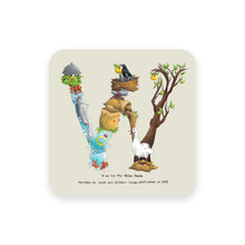 Load image into Gallery viewer, personalised gift idea alphabet coaster letter w
