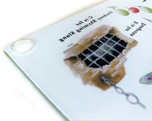 Load image into Gallery viewer, The London Alphabet Glass Cutting Board
