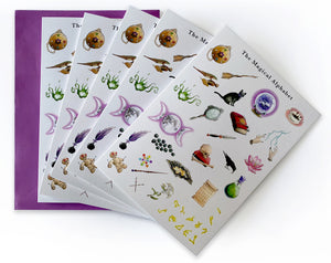 magical alphabet witches note cards