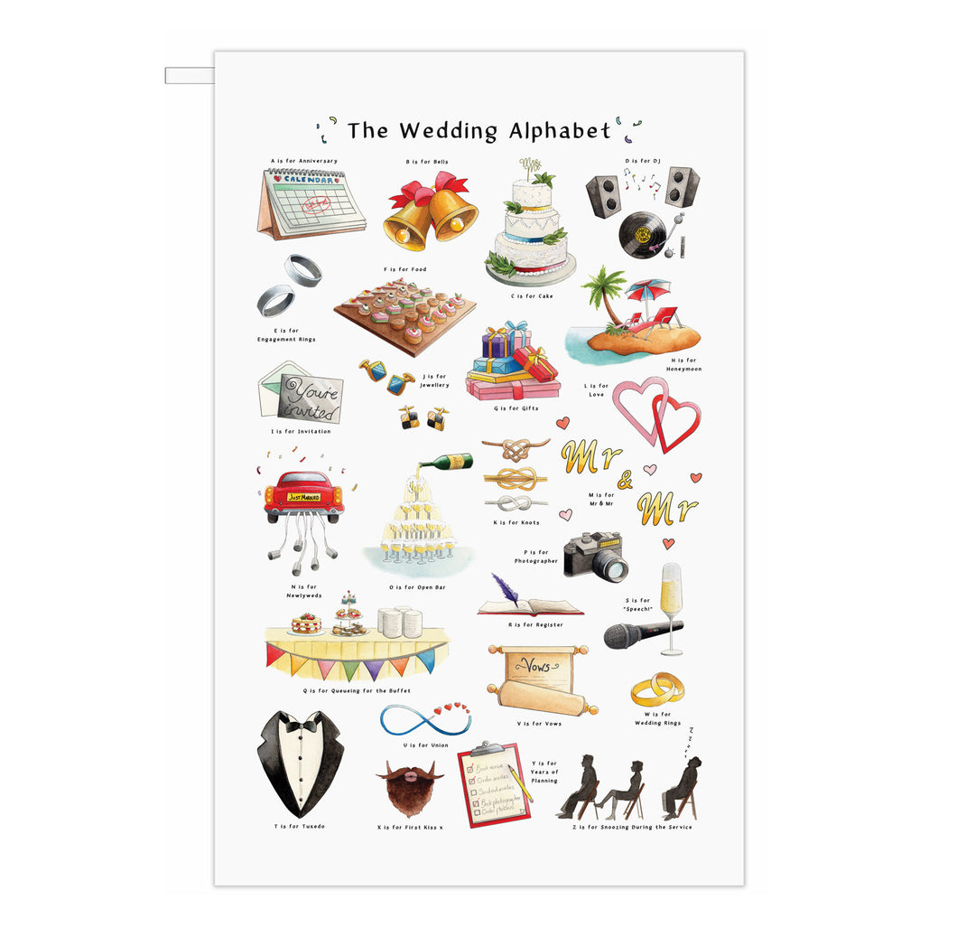 The Wedding Alphabet Tea Towel