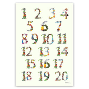 Numbers 1 to 20 children's wall chart educational learning