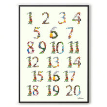 Load image into Gallery viewer, Educational poster chart numbers 1 to 20
