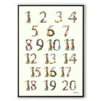 Educational poster chart numbers 1 to 20