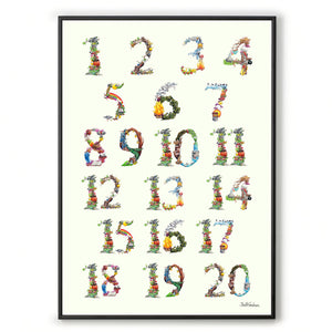Educational poster chart numbers 1 to 20