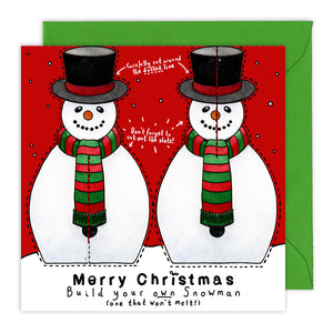 make your own snowman christmas card for children