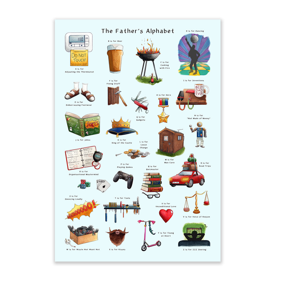 Dad birthday Gift UK. Unique and funny Dad print