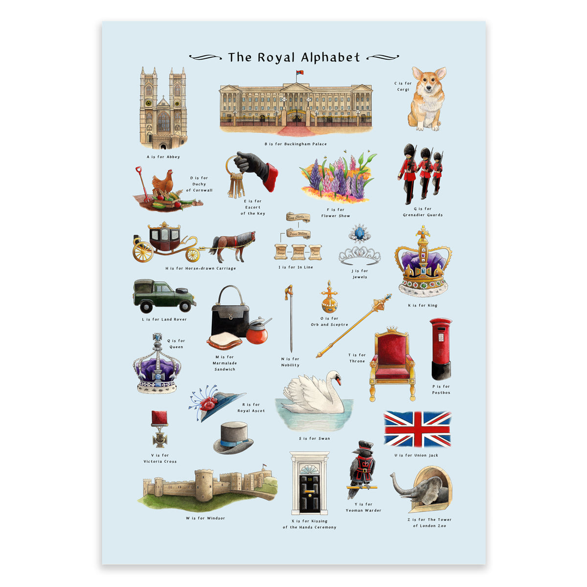 The Royal Alphabet Art Print – Yeti Cards & Gifts
