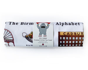 the birmingham alphabet tea towel gift idea  for foodie 
