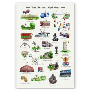 the bristol alphabet signed art print retirement gift for women