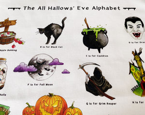 The All Hallows’ Eve Alphabet Tea Towel