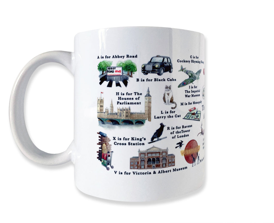 the london alphabet coffee mug