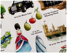 Load image into Gallery viewer, London landmarks tea towel
