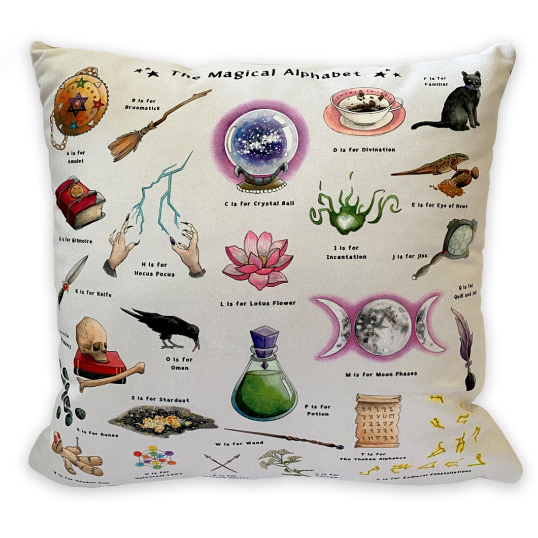 the magical alphabet cushion witchy gift idea for her