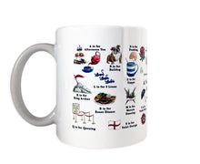 Load image into Gallery viewer, a very english alphabet coffee mug gift idea
