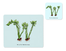 Load image into Gallery viewer, fruit and vegetable alphabet placemat and matching coaster letter w
