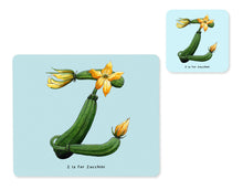Load image into Gallery viewer, fruit and vegetable alphabet placemat and matching coaster letter z
