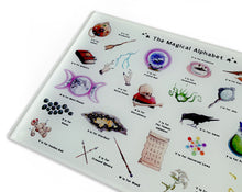 Load image into Gallery viewer, the magical alphabet chopping board wicca gift idea for her
